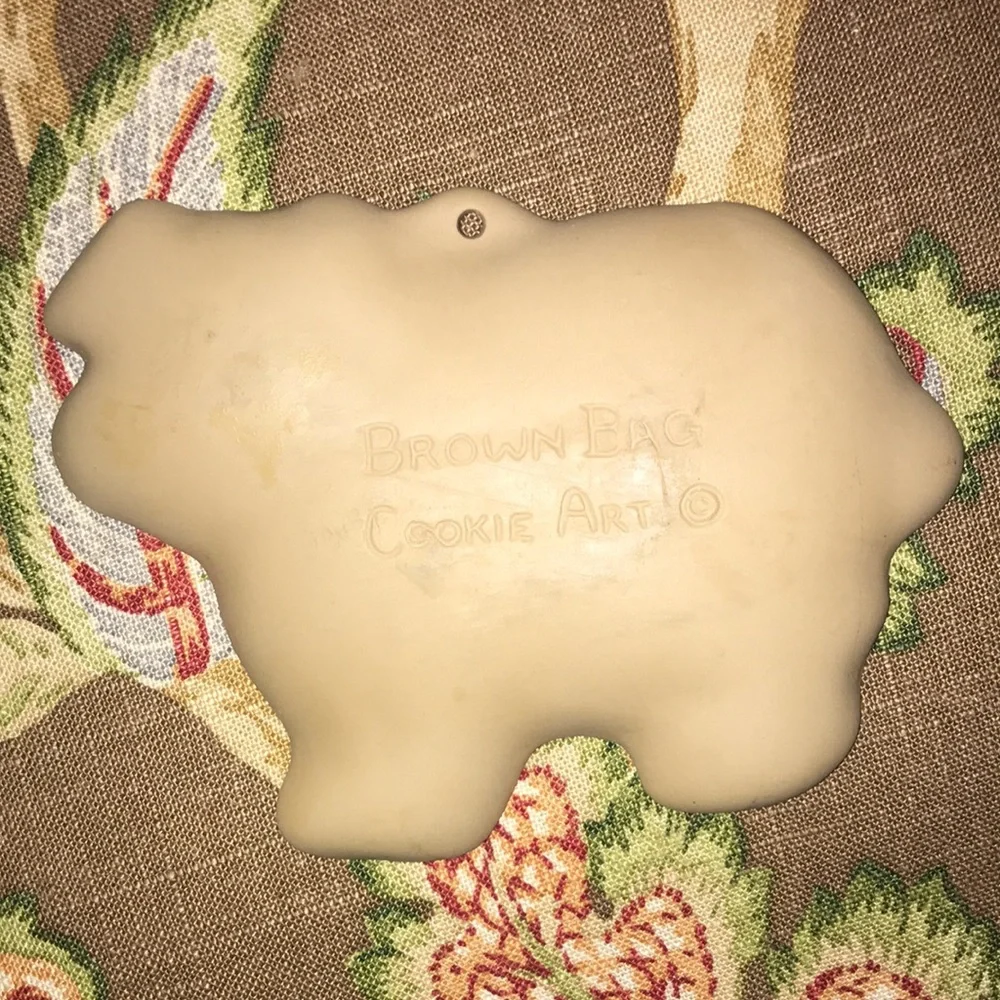 Pig Brown Bag Cookie Art stoneware mold kitchen display vintage Y2K 90s